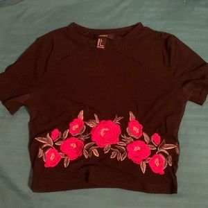 mesh flower crop top